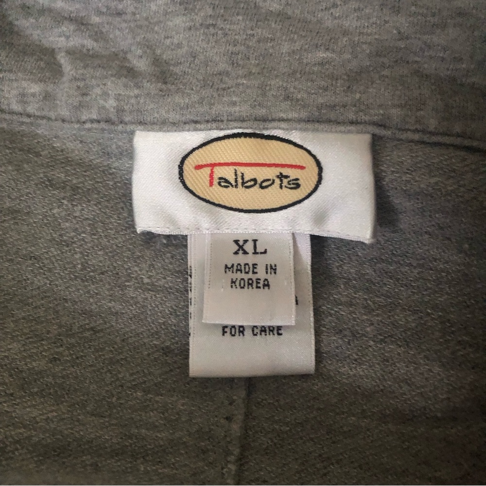Vintage Talbots Gray Snap Closure Light Weight Cotton Blazer Size XL - Picture 4 of 5